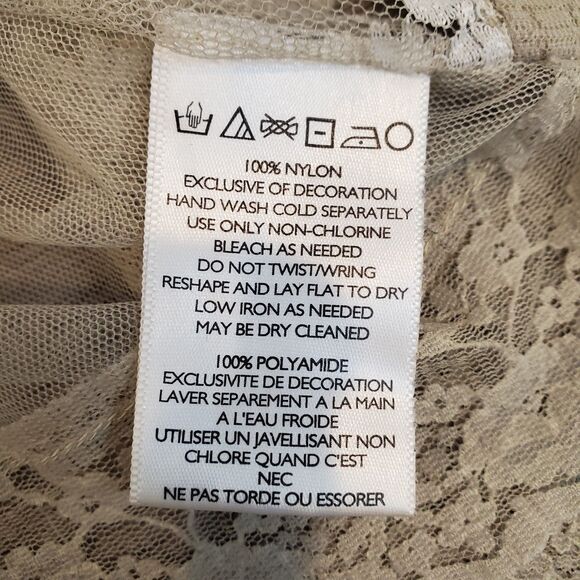 Sheer Mesh Lace Trim Flutter Sleeve Top M Coquette Fairy Whimsical Boho Feminine - Picture 12 of 13